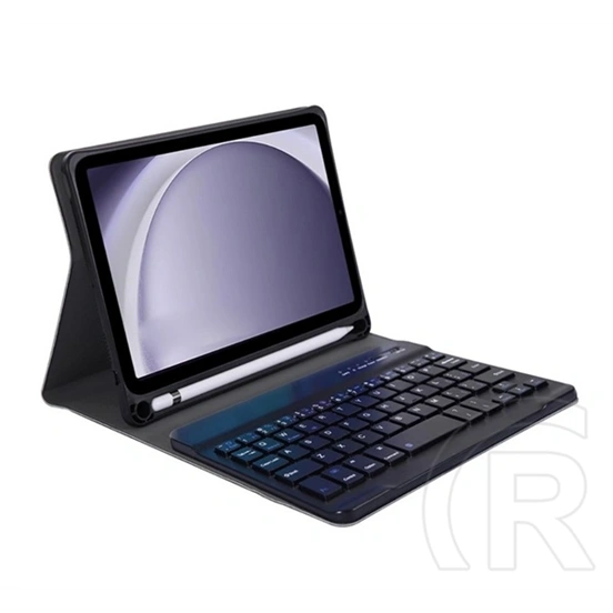 Gigapack tok álló (bőr hatású, flip, bluetooth billentyűzet, asztali tartó, QWERTY, angol nyelvű, ceruzatartó, fekete)