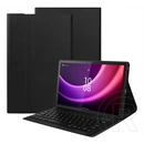 Gigapack tok álló (bőr hatású, flip, bluetooth billentyűzet, asztali tartó, angol QWERTY, ceruza tartó, fekete)