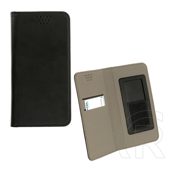 Gigapack tok álló, bőr hatású (oldalra nyíló, csúsztatható, öntapadós rögzítés, univerzális, 5.5-6" méret) fekete