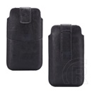 Gigapack tok álló, bőr hatású (pouch, tépőzár, 5.5" méret) fekete