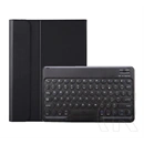 Gigapack tok álló (bőrhatású, asztali tartó, flip, bluetooth billentyűzet, QWERTY, ceruzatartó, fekete)