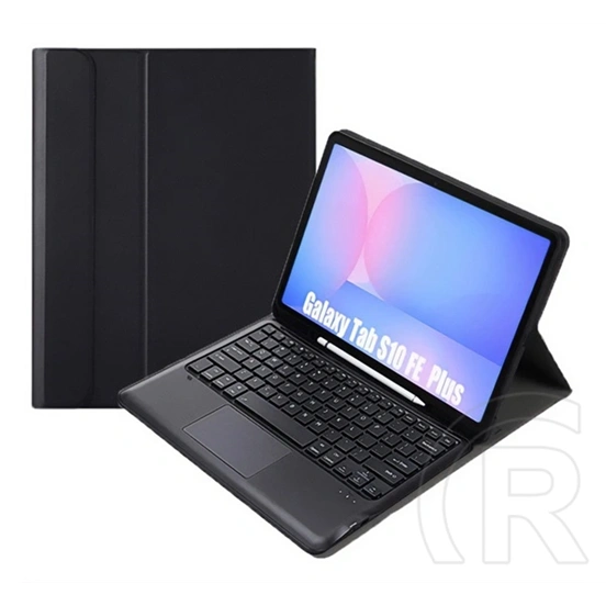 Gigapack tok álló (flip, asztali tartó, Bluetooth billentyűzettel, QWERTY angol, bőr hatású, fekete)