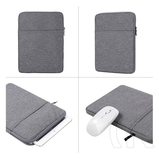 Gigapack tok álló, textil (univerzális, ütésálló belső réteg, cipzáras, vízálló, 8" méret) világosszürke