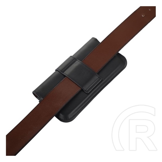 Gigapack tok fekvő, bőr hatású (univerzális, övre fűzhető, 5.5" - 6.7" méret) fekete