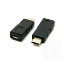 Gigapack töltő adapter (microusb aljzat - type-c) fekete