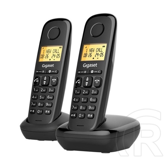 Gigaset basic 100 duo telefon készülék (vezeték nélküli, 1 bázis, 2 kézibeszélő, dect) fekete
