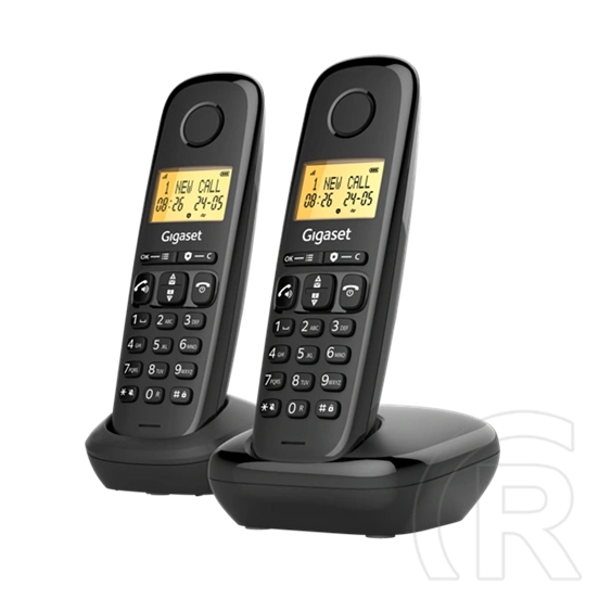 Gigaset basic 100 duo telefon készülék (vezeték nélküli, 1 bázis, 2 kézibeszélő, dect) fekete