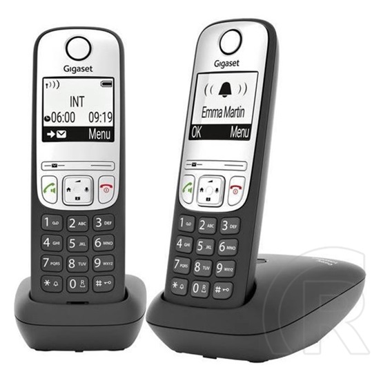 Gigaset telefon készülék, dect / hordozható siemens Gigaset a690 duo (1 bázis, 2 kézibeszélő) fekete