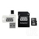 16 GB MicroSDHC Card GOODRAM All in One (class 10, uhs-1) 1 adapter + 1 USB kártyaolvasó