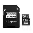 Goodram memóriakártya transflash 64gb (microsdxc, class 10, uhs-i 1, m1aa-0640r11 utódja) + sd adapter
