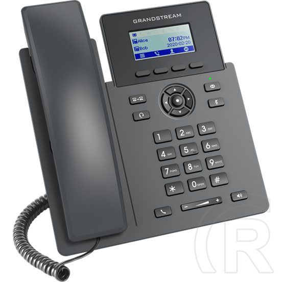 Grandstream GRP2601 VoIP 2 vonalas telefon (színes LCD kijelző, 2x10/100 Mbps port, PoE, RJ9 headset)