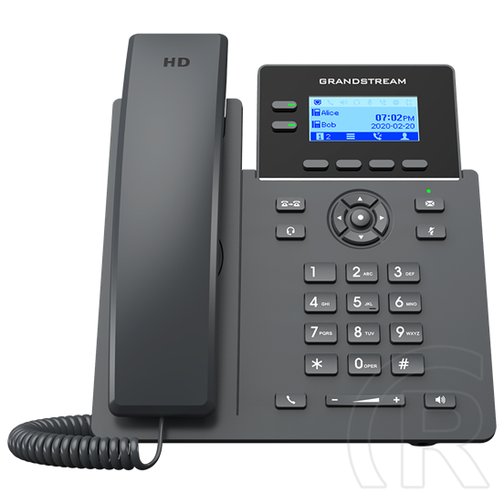 Grandstream GRP2602P VoIP 2 vonalas telefon (grafikus LCD kijelző, 4 SIP, 2xRJ-45, PoE, Wi-Fi)