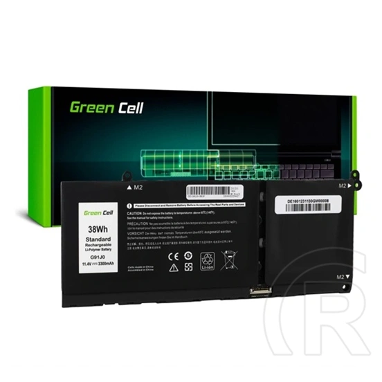 Green Cell akku 3300mAh Li-polimer (11,4V, Dell Latitude 3320/3330/3520, Inspiron 15 3511/3525/5510 kompatibilis, fekete