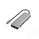 HAMA 00200142 USB hub (4x USB 3.1, 2x HDMI, Gigabit LAN, USB-C PD, MST, 4K, alumínium)