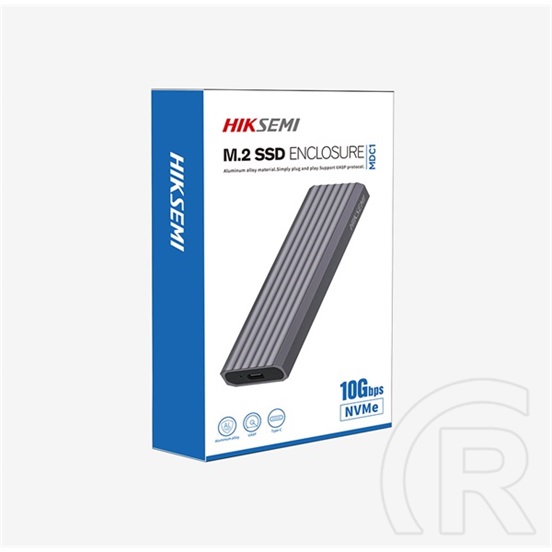 HIKSEMI USB 3.2 Gen 2 SSD ház (M.2 NVMe, 2280, 10 Gbps, USB-C, sötétszürke)