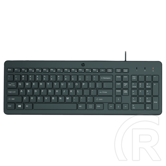 HP 150 billentyűzet (HU, USB-A, teljes méret, 2,5 zónás, 2,5 mm billentyűút, 1 m kábel, fekete)