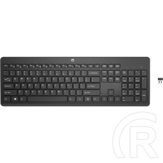 HP 230 vezeték nélküli billentyűzet (HU, 2,4 GHz vezeték nélküli, USB-A vevő, 2xAAA, fekete)