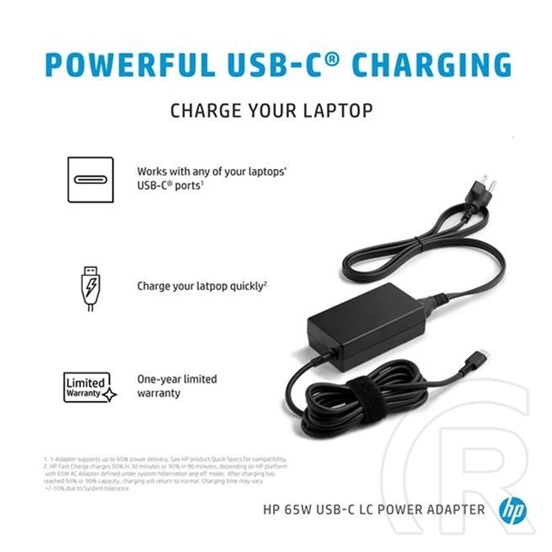 HP 65W USB-C notebook hálózati töltő