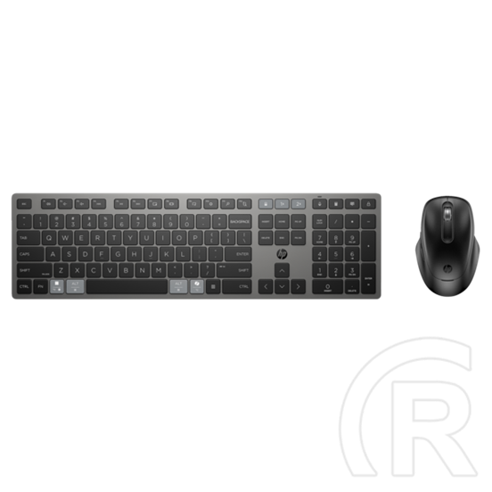 HP 720 vezeték nélküli billentyűzet és egér (HU, többeszközös, Bluetooth, 2,4 GHz, Type-C töltés, éjfekete)