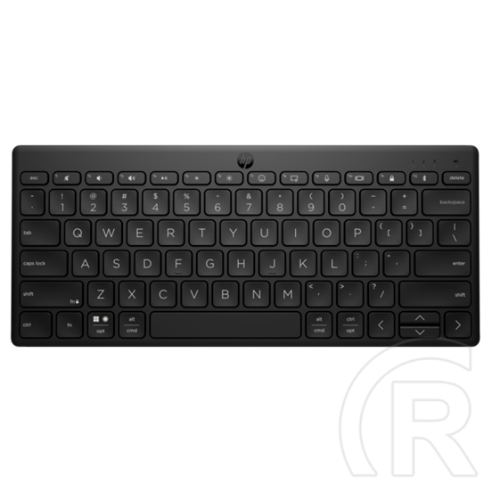 HP Bluetooth 350 vezeték nélküli billentyűzet (HU, Bluetooth 5.2, kompakt, 2xAAA, multimédiás, cseppálló, fekete)