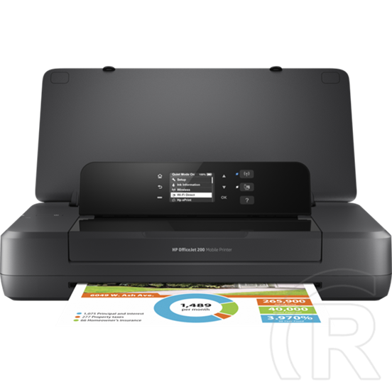 HP OfficeJet 200 mobil tintasugaras nyomtató (hordozható, akkumulátoros, USB 2.0/Wireless, A4, 10 lap/perc, LCD, színes,