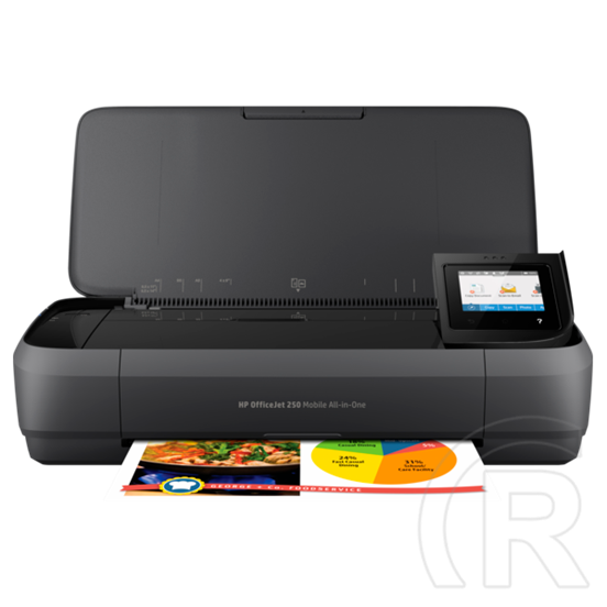 HP OfficeJet 250 mobil multifunkciós tintasugaras nyomtató (hordozható, akkumulátor, ADF 10 lap, 50 lap tálca, USB 2.0,