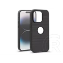 Haffner Carbon Logo szilikon tok (Apple iPhone 14 Pro, fekete)