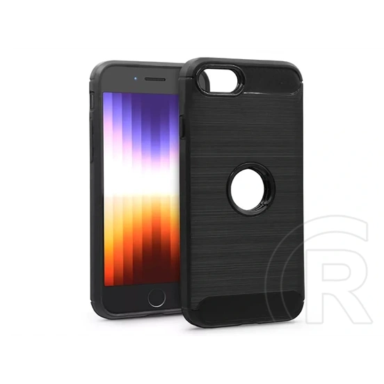 Haffner Carbon Logo szilikon tok (Apple iPhone SE 2020/SE 2022, fekete)