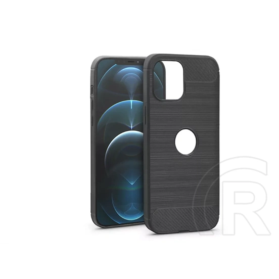 Haffner Carbon szilikon tok (Apple iPhone 12 Pro Max, fekete)
