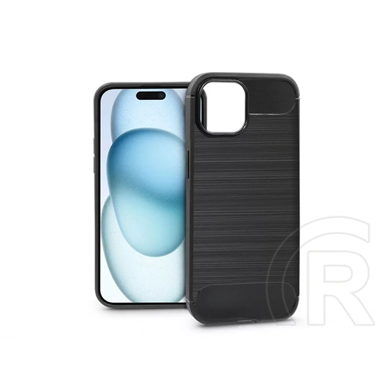 Haffner Carbon szilikon tok (Apple iPhone 15, fekete)