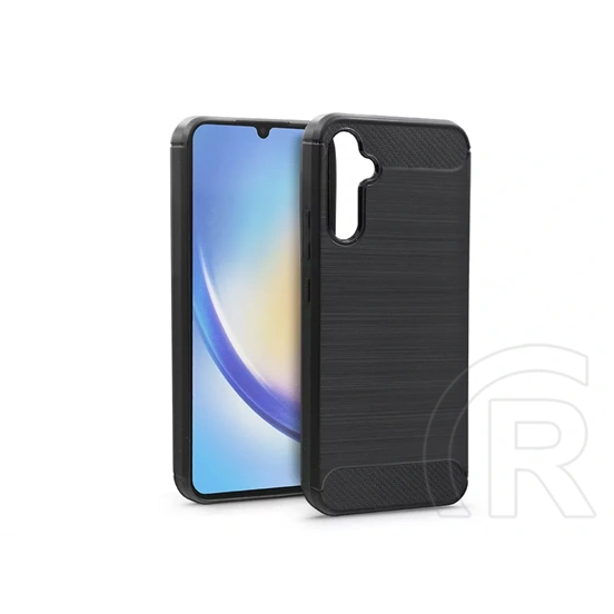 Haffner Carbon szilikon tok (Samsung SM-A346 Galaxy A34 5G, fekete)