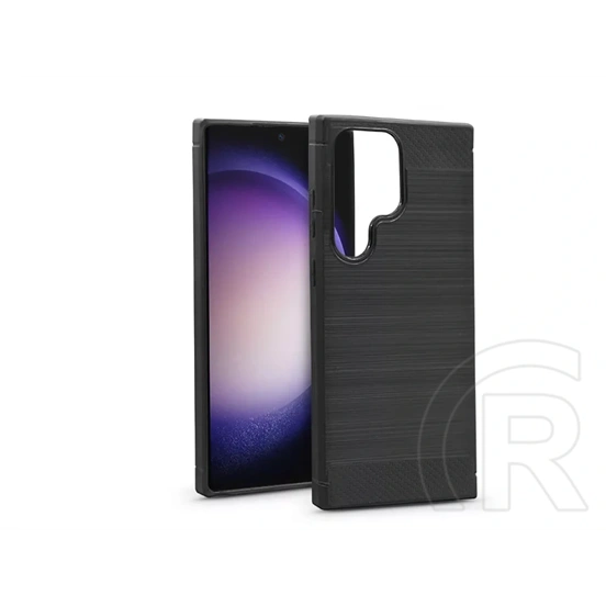 Haffner Carbon szilikon tok (Samsung SM-S918 Galaxy S23 Ultra, fekete)