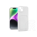 Haffner Card Case kártyatartós szilikon tok (Apple iPhone 14, Plus fehér)