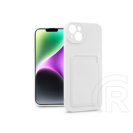 Haffner Card Case kártyatartós szilikon tok (Apple iPhone 14, Plus fehér)