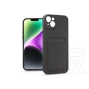 Haffner Card Case kártyatartós szilikon tok (Apple iPhone 14, Plus, fekete)
