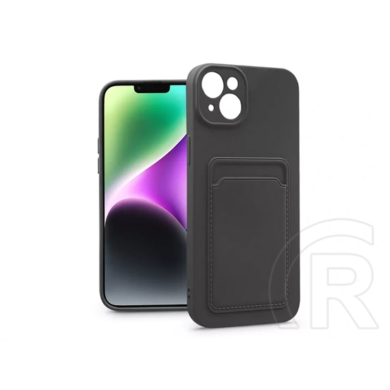 Haffner Card Case kártyatartós szilikon tok (Apple iPhone 14, Plus, fekete)