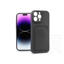 Haffner Card Case kártyatartós szilikon tok (Apple iPhone 14 Pro Max, fekete)