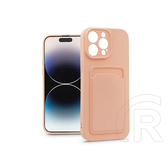 Haffner Card Case kártyatartós szilikon tok (Apple iPhone 14 Pro, pink)