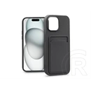 Haffner Card Case kártyatartós szilikon tok (Apple iPhone 15, Plus, fekete)