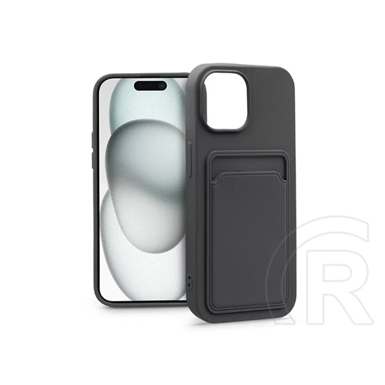 Haffner Card Case kártyatartós szilikon tok (Apple iPhone 15, Plus, fekete)