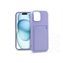 Haffner Card Case kártyatartós szilikon tok (Apple iPhone 15, Plus lila)