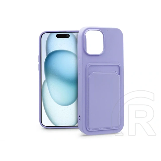 Haffner Card Case kártyatartós szilikon tok (Apple iPhone 15, Plus lila)