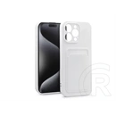 Haffner Card Case kártyatartós szilikon tok (Apple iPhone 15 Pro Max, fehér)