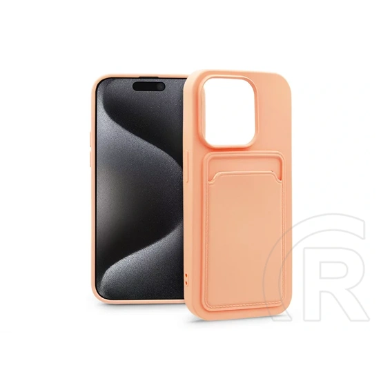 Haffner Card Case kártyatartós szilikon tok (Apple iPhone 15 Pro Max, pink)