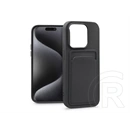 Haffner Card Case kártyatartós szilikon tok (Apple iPhone 15 Pro, fekete)