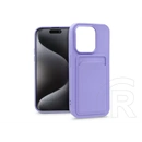 Haffner Card Case kártyatartós szilikon tok (Apple iPhone 15 Pro, lila)