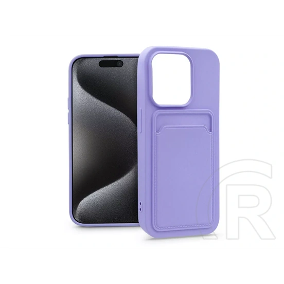 Haffner Card Case kártyatartós szilikon tok (Apple iPhone 15 Pro, lila)