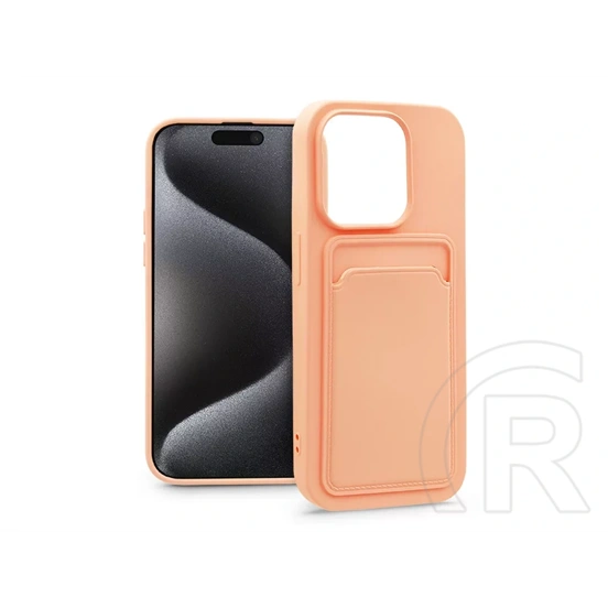Haffner Card Case kártyatartós szilikon tok (Apple iPhone 15 Pro, pink)