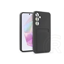 Haffner Card Case kártyatartós szilikon tok (Samsung SM-A356 Galaxy A35 5G, fekete)