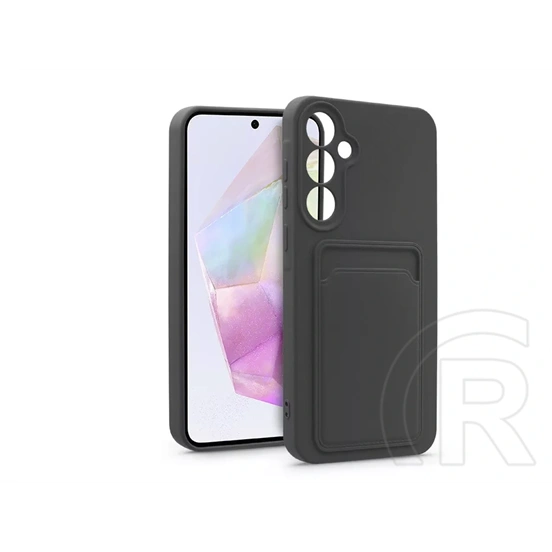 Haffner Card Case kártyatartós szilikon tok (Samsung SM-A356 Galaxy A35 5G, fekete)